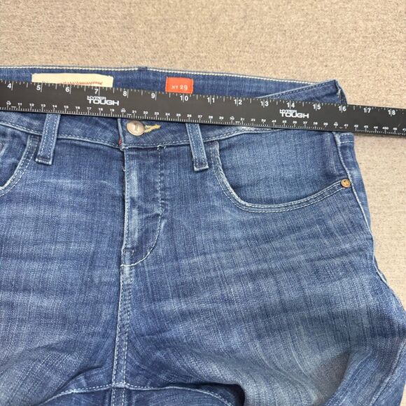Anthro Pilcro Jeans Fit Stet Distressed Patch 28” Inseam Medium Wash Women 29 - Picture 6 of 8